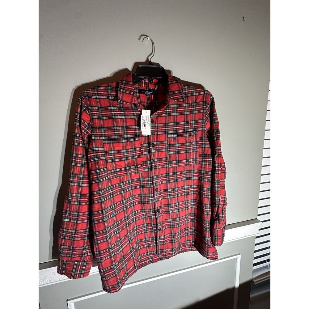 Simply Southern Red Plaid Long Sleeve Button Down Shirt‎ Men's Size S NWT